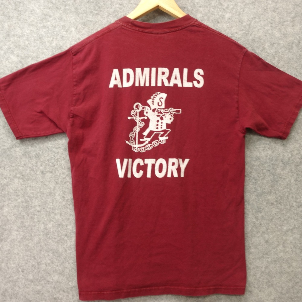Vintage 90s Severn Admirals Victory T Shirt M Maroon Preppy Sports HANES BEEFY